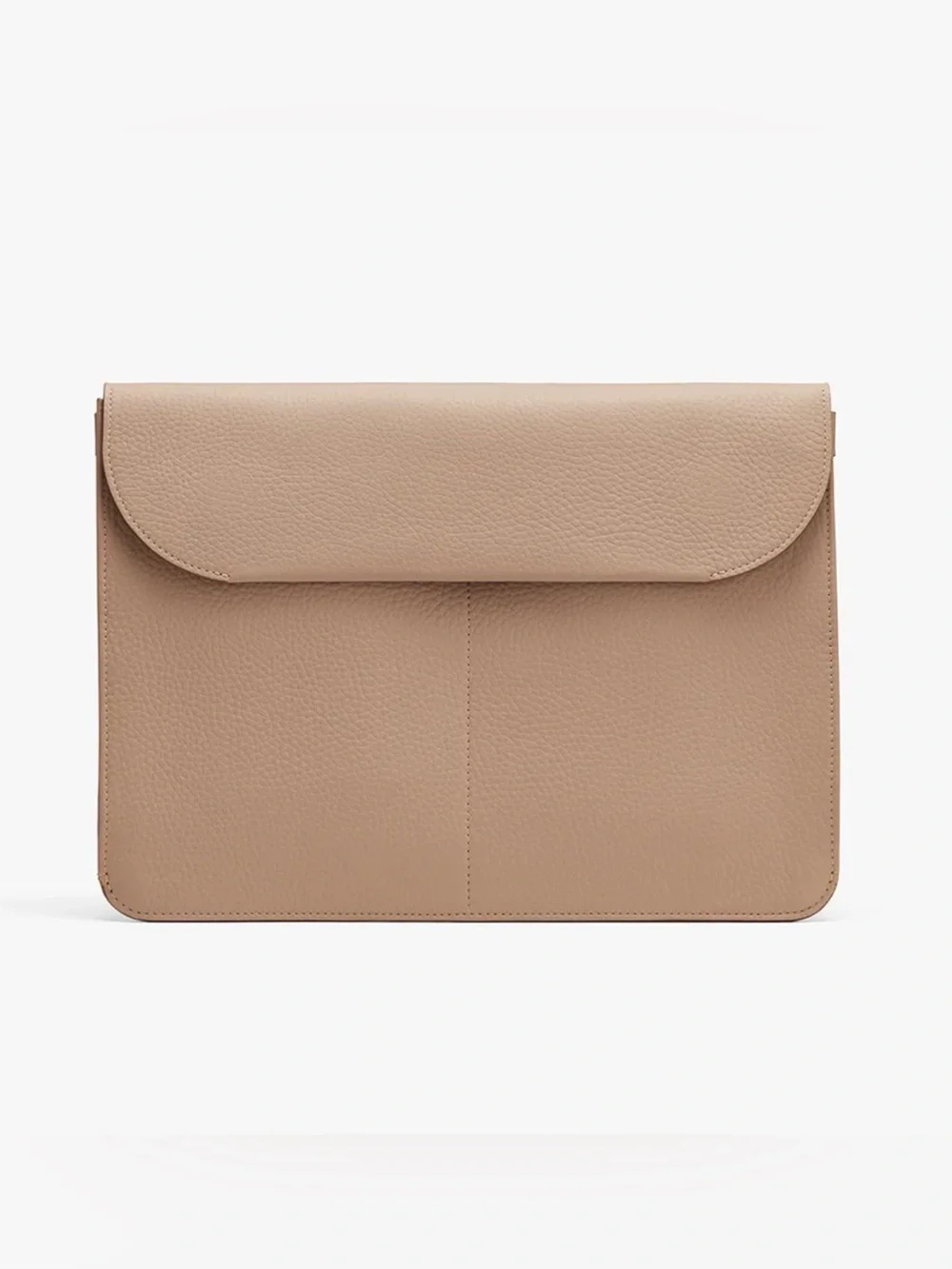 Cuyana Tech Carryall 16-inch Leather Laptop Sleeve Cappuccino Tan